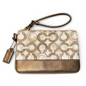 Coach Optic Champagne/Sequin Wristlet